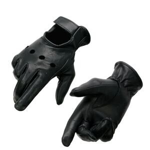 NWT Milwaukee Leather Black Perforated Leather Motorcycle Hand Gloves